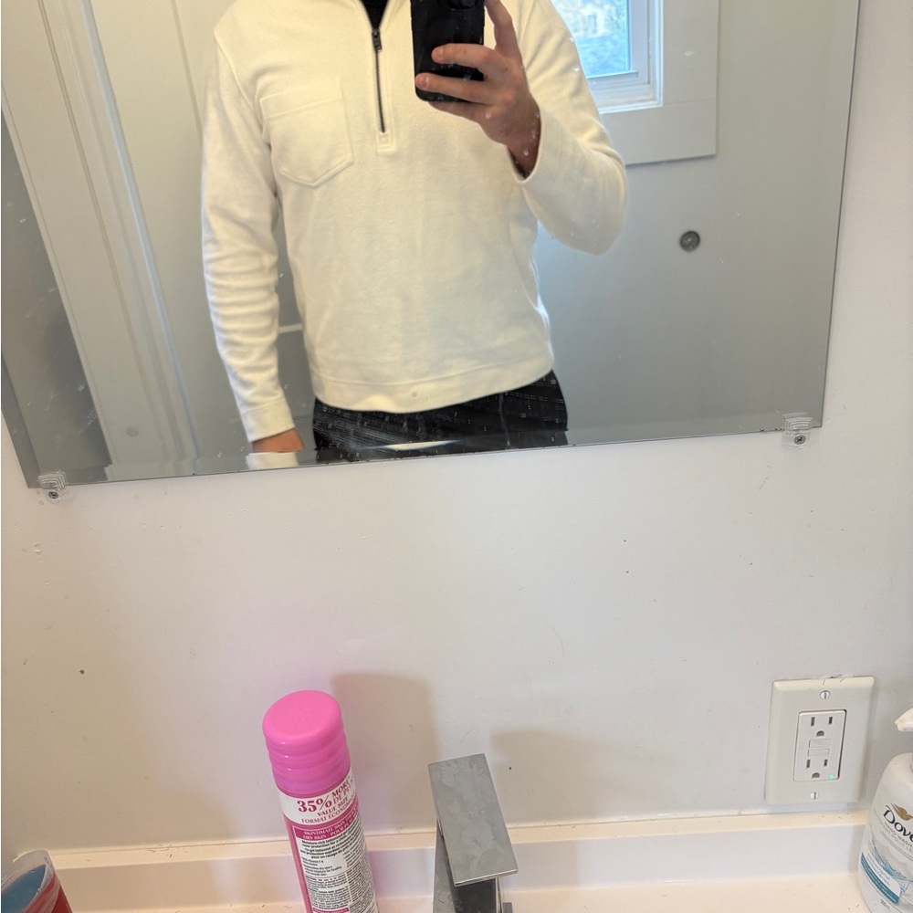 Club Monaco white quarter zip